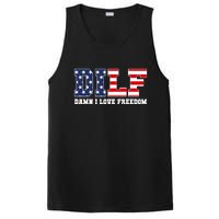 DILF Damn I Love Freedom Funny Patriotic 4th Of July PosiCharge Competitor Tank