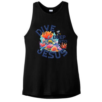 Dive Deep Into Jesus Vacation Bible School Ladies PosiCharge Tri-Blend Wicking Tank