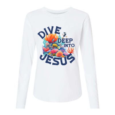 Dive Deep Into Jesus Vacation Bible School Womens Cotton Relaxed Long Sleeve T-Shirt