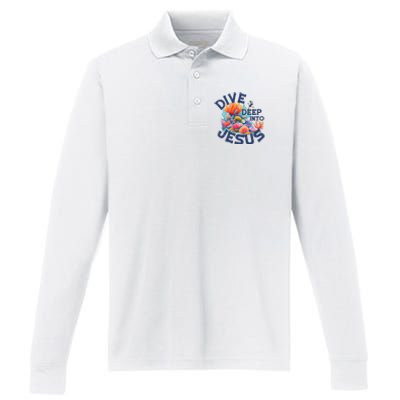 Dive Deep Into Jesus Vacation Bible School Performance Long Sleeve Polo