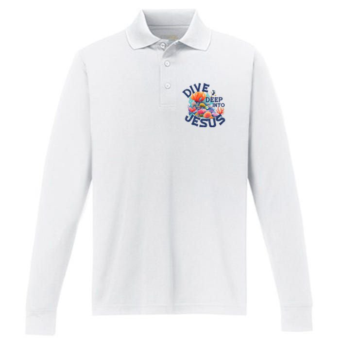 Dive Deep Into Jesus Vacation Bible School Performance Long Sleeve Polo