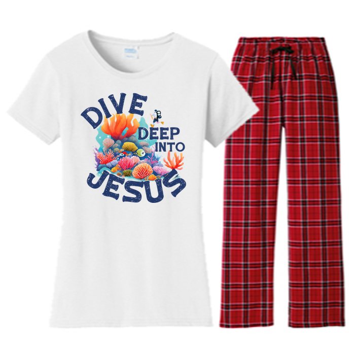 Dive Deep Into Jesus Vacation Bible School Women's Flannel Pajama Set