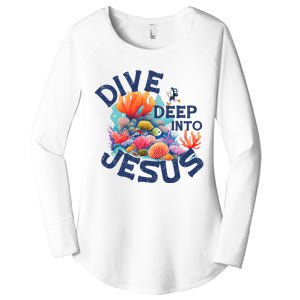 Dive Deep Into Jesus Vacation Bible School Women's Perfect Tri Tunic Long Sleeve Shirt