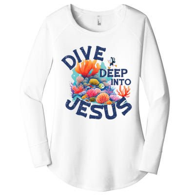 Dive Deep Into Jesus Vacation Bible School Women's Perfect Tri Tunic Long Sleeve Shirt