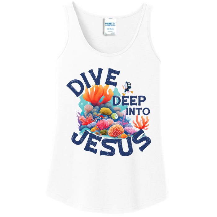 Dive Deep Into Jesus Vacation Bible School Ladies Essential Tank