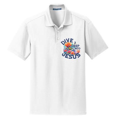 Dive Deep Into Jesus Vacation Bible School Dry Zone Grid Polo