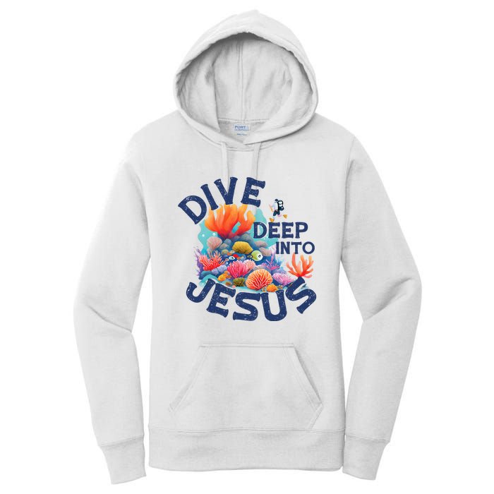 Dive Deep Into Jesus Vacation Bible School Women's Pullover Hoodie