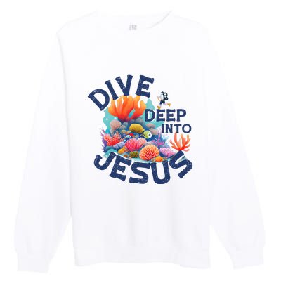 Dive Deep Into Jesus Vacation Bible School Premium Crewneck Sweatshirt