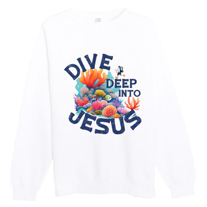 Dive Deep Into Jesus Vacation Bible School Premium Crewneck Sweatshirt