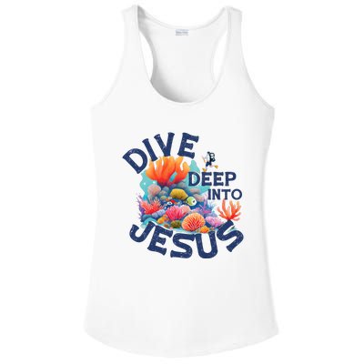 Dive Deep Into Jesus Vacation Bible School Ladies PosiCharge Competitor Racerback Tank