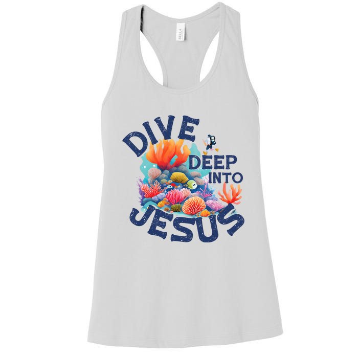 Dive Deep Into Jesus Vacation Bible School Women's Racerback Tank