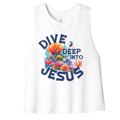 Dive Deep Into Jesus Vacation Bible School Women's Racerback Cropped Tank