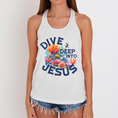 Dive Deep Into Jesus Vacation Bible School Women's Knotted Racerback Tank