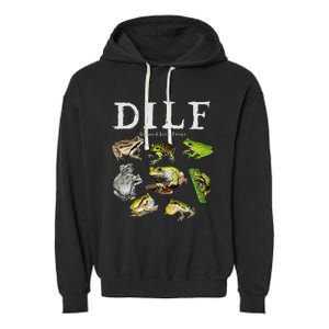 Dilf Damn I Love Frogs Frog Species Graphic Garment-Dyed Fleece Hoodie