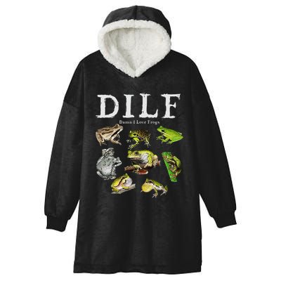 Dilf Damn I Love Frogs Frog Species Graphic Hooded Wearable Blanket