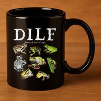 Dilf Damn I Love Frogs Frog Species Graphic 11oz C Handle Ceramic Mug