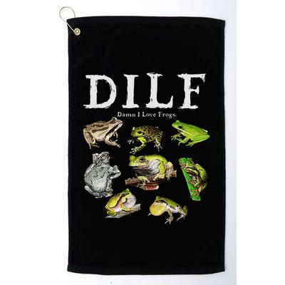 Dilf Damn I Love Frogs Frog Species Graphic Golf Towel
