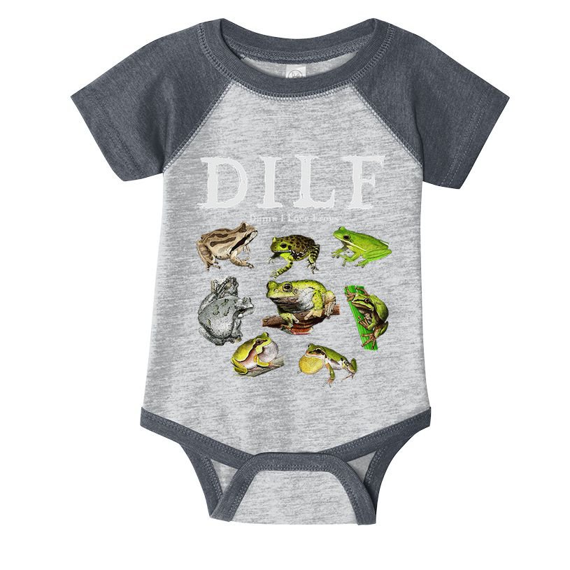 Dilf Damn I Love Frogs Frog Species Graphic Infant Baby Jersey Bodysuit