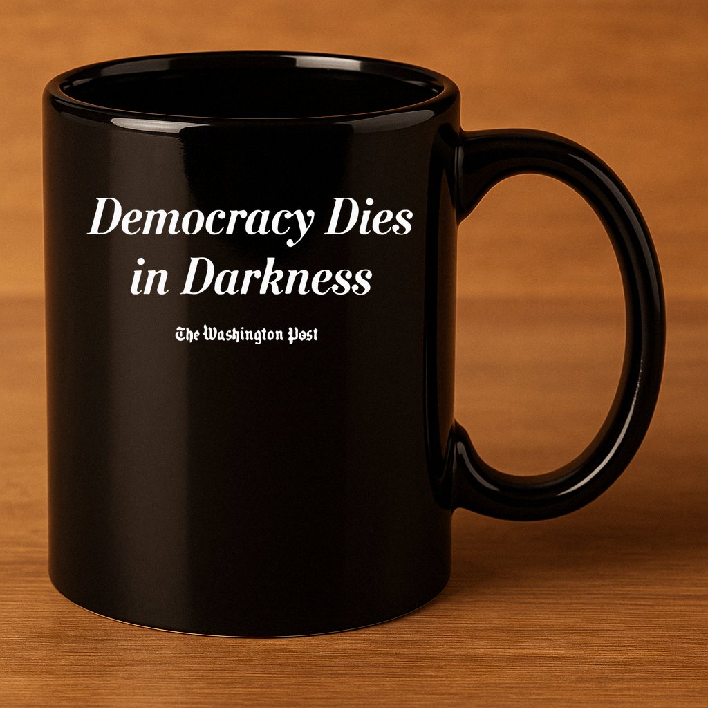 Democracy Dies In Darkness 11oz C Handle Ceramic Mug