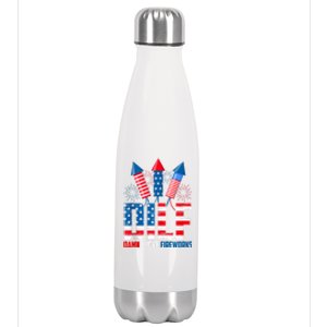 Dilf Damn I Love Fireworks Funny Patriotic America Freedom Stainless Steel Insulated Water Bottle