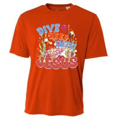 Dive Deep Into Jesus Scuba Vbs 2024 Christian Camp Gift Cooling Performance Crew T-Shirt