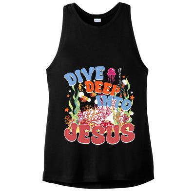Dive Deep Into Jesus Scuba Vbs 2024 Christian Camp Gift Ladies PosiCharge Tri-Blend Wicking Tank