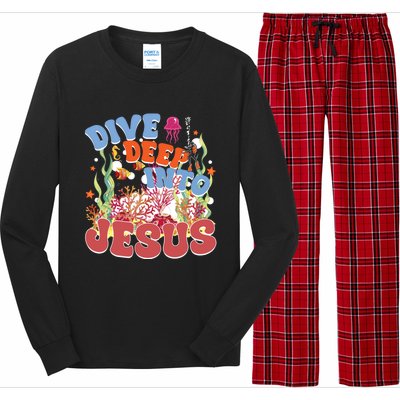 Dive Deep Into Jesus Scuba Vbs 2024 Christian Camp Gift Long Sleeve Pajama Set