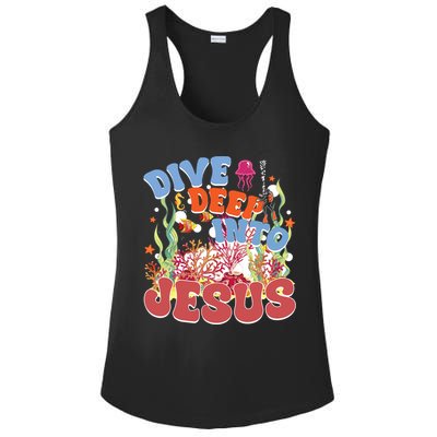 Dive Deep Into Jesus Scuba Vbs 2024 Christian Camp Gift Ladies PosiCharge Competitor Racerback Tank