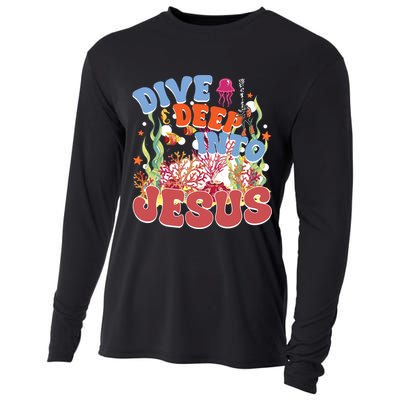 Dive Deep Into Jesus Scuba Vbs 2024 Christian Camp Gift Cooling Performance Long Sleeve Crew