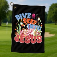 Dive Deep Into Jesus Scuba Vbs 2024 Christian Camp Gift Golf Towel