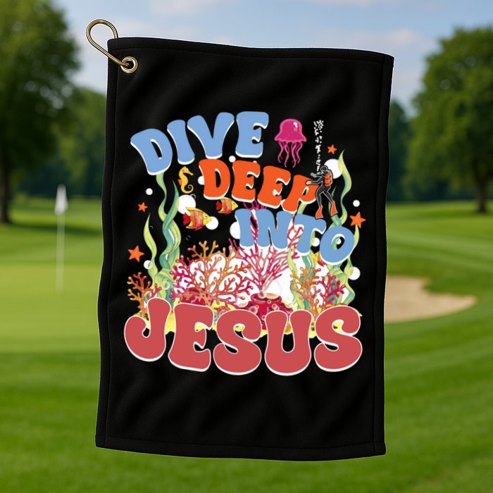 Dive Deep Into Jesus Scuba Vbs 2024 Christian Camp Gift Golf Towel