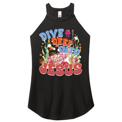 Dive Deep Into Jesus Scuba Vbs 2024 Christian Camp Gift Women's Perfect Tri Rocker Tank