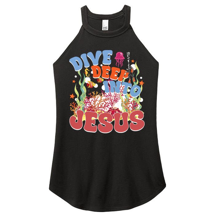 Dive Deep Into Jesus Scuba Vbs 2024 Christian Camp Gift Women's Perfect Tri Rocker Tank