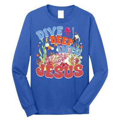 Dive Deep Into Jesus Scuba Vbs 2024 Christian Camp Gift Long Sleeve Shirt
