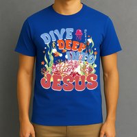 Dive Deep Into Jesus Scuba Vbs 2024 Christian Camp Gift T-Shirt