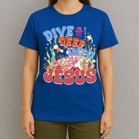 Dive Deep Into Jesus Scuba Vbs 2024 Christian Camp Gift T-Shirt