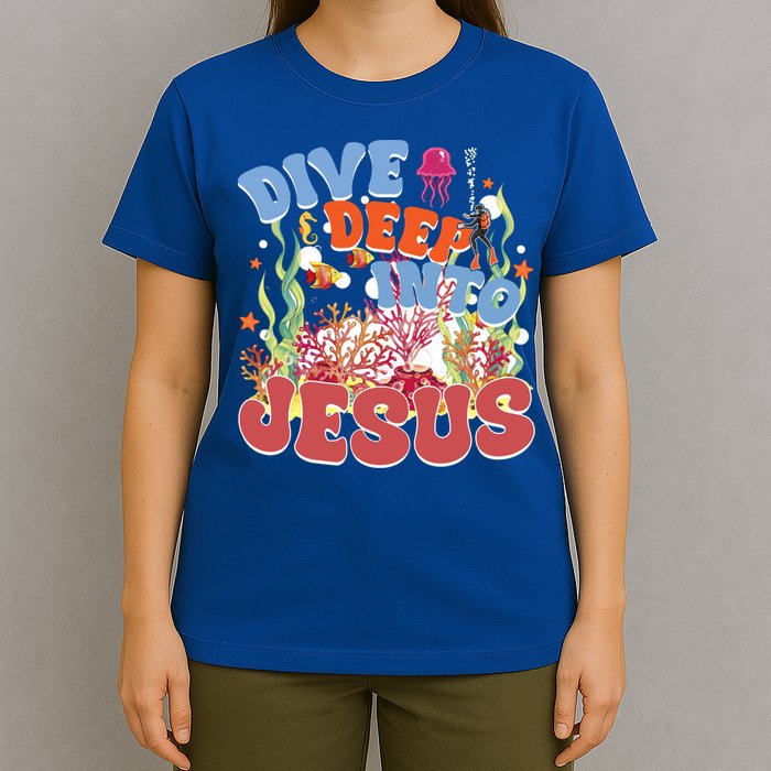 Dive Deep Into Jesus Scuba Vbs 2024 Christian Camp Gift T-Shirt