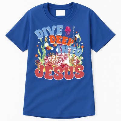 Dive Deep Into Jesus Scuba Vbs 2024 Christian Camp Gift Tall T-Shirt