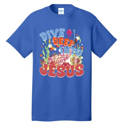 Dive Deep Into Jesus Scuba Vbs 2024 Christian Camp Gift Tall T-Shirt