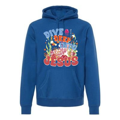 Dive Deep Into Jesus Scuba Vbs 2024 Christian Camp Gift Premium Hoodie