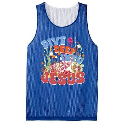 Dive Deep Into Jesus Scuba Vbs 2024 Christian Camp Gift Mesh Reversible Basketball Jersey Tank