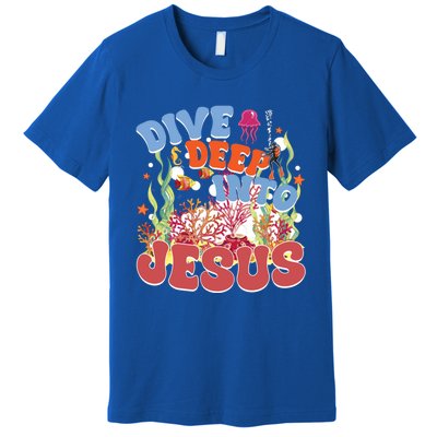 Dive Deep Into Jesus Scuba Vbs 2024 Christian Camp Gift Premium T-Shirt