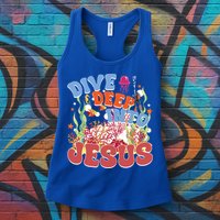 Dive Deep Into Jesus Scuba Vbs 2024 Christian Camp Gift Womens Tank Top