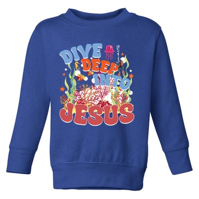Dive Deep Into Jesus Scuba Vbs 2024 Christian Camp Gift Toddler Sweatshirt
