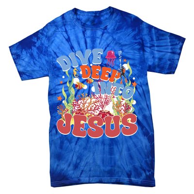 Dive Deep Into Jesus Scuba Vbs 2024 Christian Camp Gift Tie-Dye T-Shirt