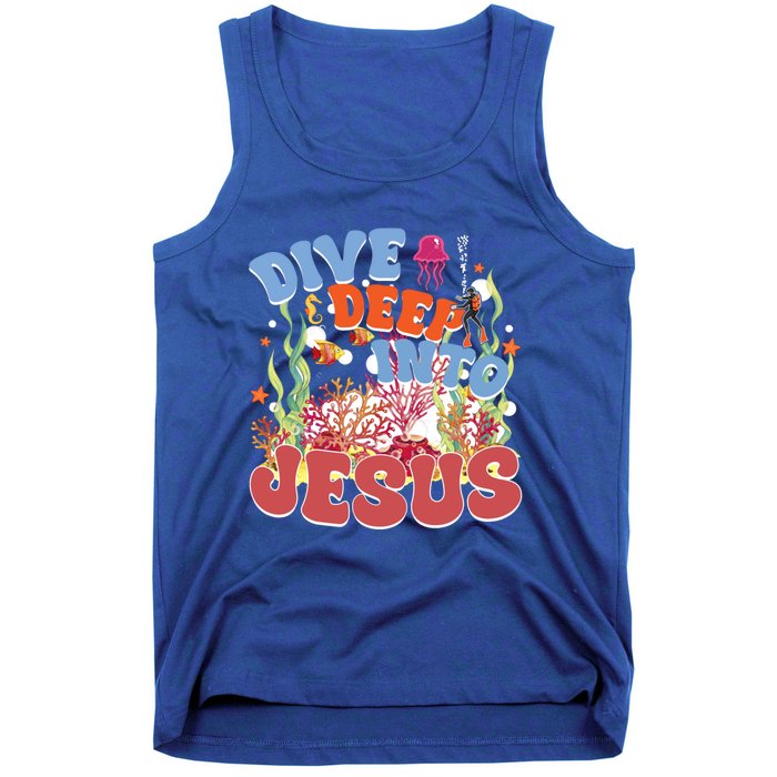 Dive Deep Into Jesus Scuba Vbs 2024 Christian Camp Gift Tank Top