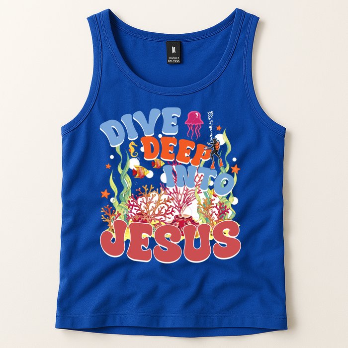 Dive Deep Into Jesus Scuba Vbs 2024 Christian Camp Gift Tank Top