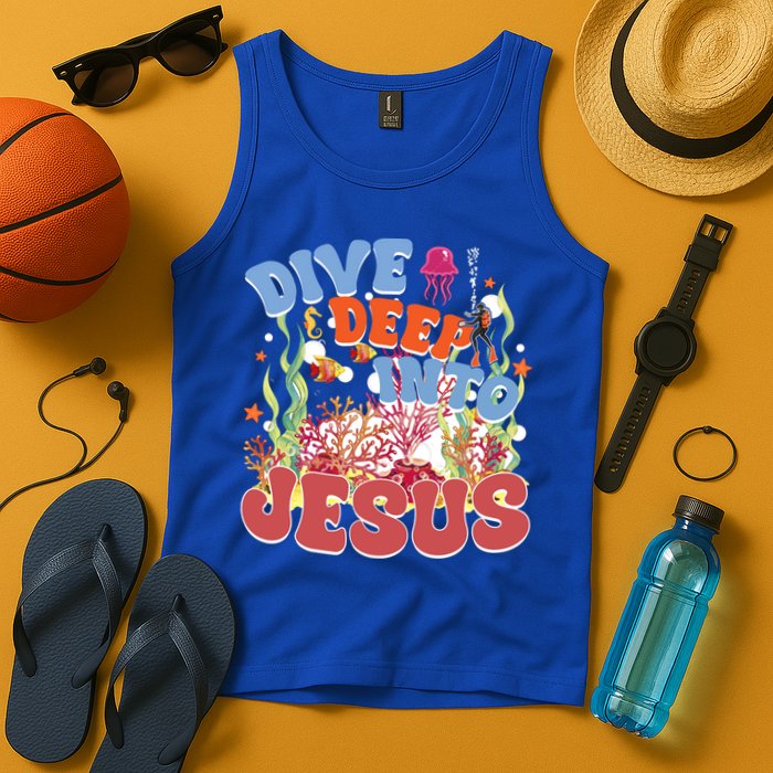Dive Deep Into Jesus Scuba Vbs 2024 Christian Camp Gift Tank Top