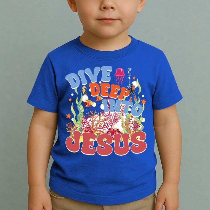 Dive Deep Into Jesus Scuba Vbs 2024 Christian Camp Gift Toddler T-Shirt