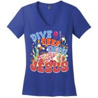Dive Deep Into Jesus Scuba Vbs 2024 Christian Camp Gift Women's V-Neck T-Shirt